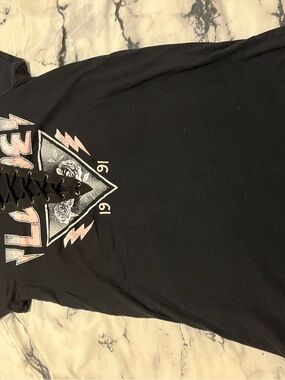 Derek Heart 1991 woman size medium t shirt dress black Love roses lightning